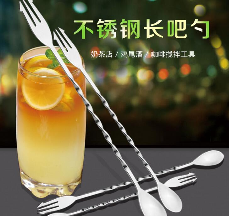 不銹鋼調(diào)酒棒 吧匙 雞尾酒調(diào)酒匙 吧勺 奶茶攪拌棒