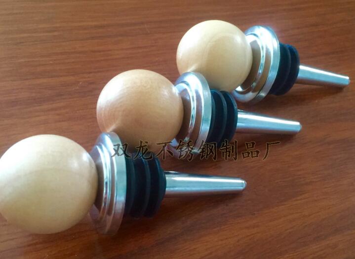 不銹鋼酒瓶塞 木圓球酒塞 創(chuàng)意 真空保鮮