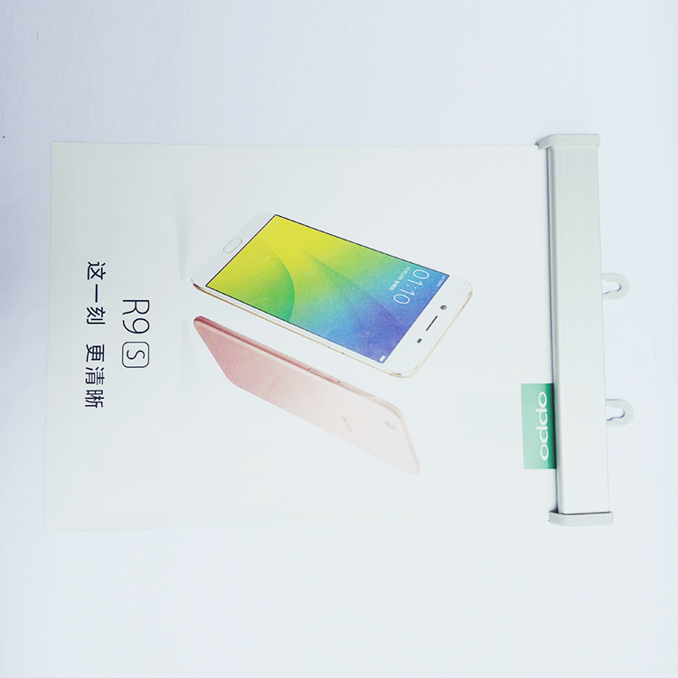 廠家直銷鋁合金掛畫軸商超吊旗桿鋁合金開啟式扁掛軸掛畫桿海報桿