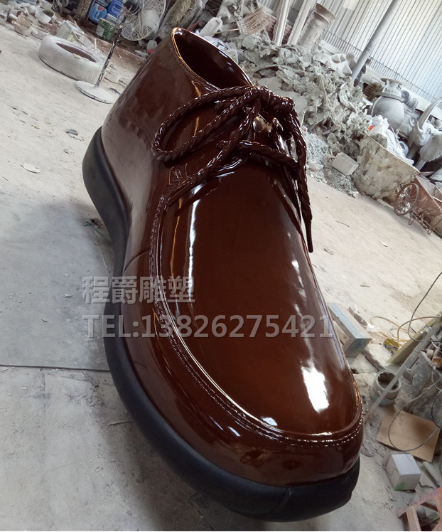仿真鞋雕塑廠家 玻璃鋼皮鞋雕塑定做
