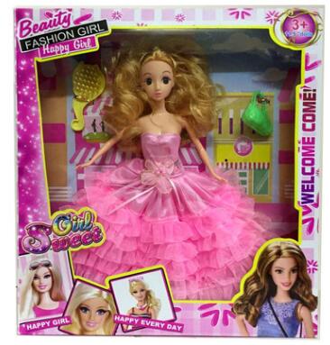 換裝娃娃套裝 3D真眼時尚粉紅大裙公主禮盒女孩娃娃公主玩具批發(fā)