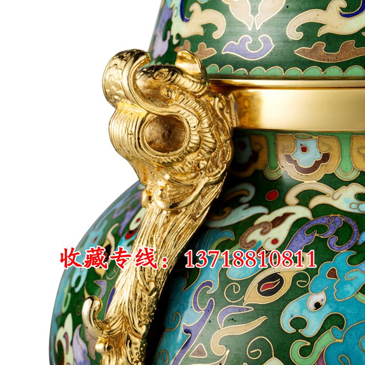 景泰藍(lán)如意雙龍尊 霍鐵輝大師作品