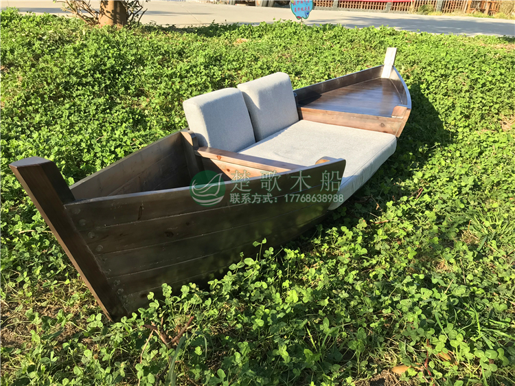 興化楚歌木船廠家定做歐式沙發(fā)木船 室內(nèi)裝飾船 家居擺件拍攝影道具船
