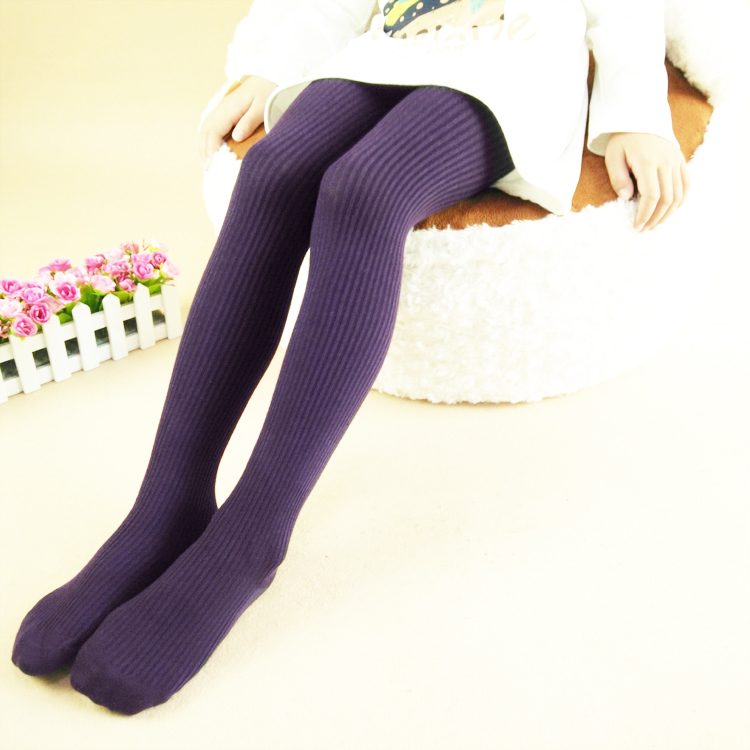 全棉豎條兒童打底褲女童精梳棉無骨縫頭細(xì)條連褲襪純棉襪批發(fā)