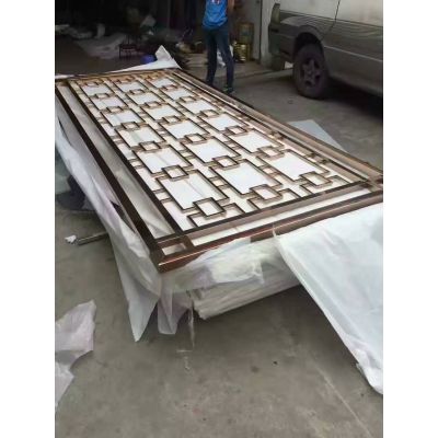 不銹鋼屏風(fēng)廠家  黑鈦不銹鋼屏風(fēng)定做 不銹鋼隔斷 花格 鏤空