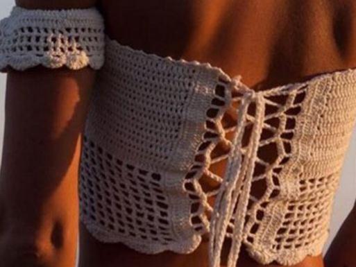 2017新款上市歐美性感針織分體泳衣上衣 沙灘比基尼泳衣泳裝批發(fā)