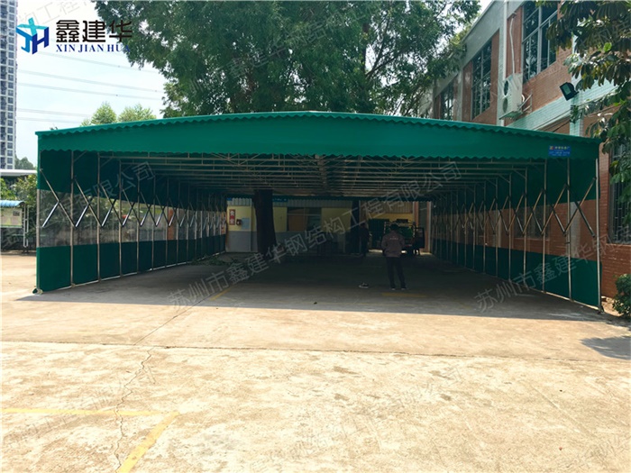 上海嘉定推拉篷廠家 工廠臨時(shí)倉(cāng)庫(kù) 廠房室外帳篷 移動(dòng)倉(cāng)儲(chǔ)靈活方便 涂層阻燃篷布