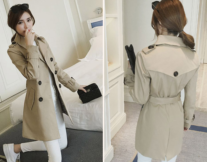 2017秋裝新款學(xué)生韓版英倫顯瘦卡其色短款收腰小個(gè)子風(fēng)衣女外套 2017年秋季韓版英倫風(fēng)衣外套