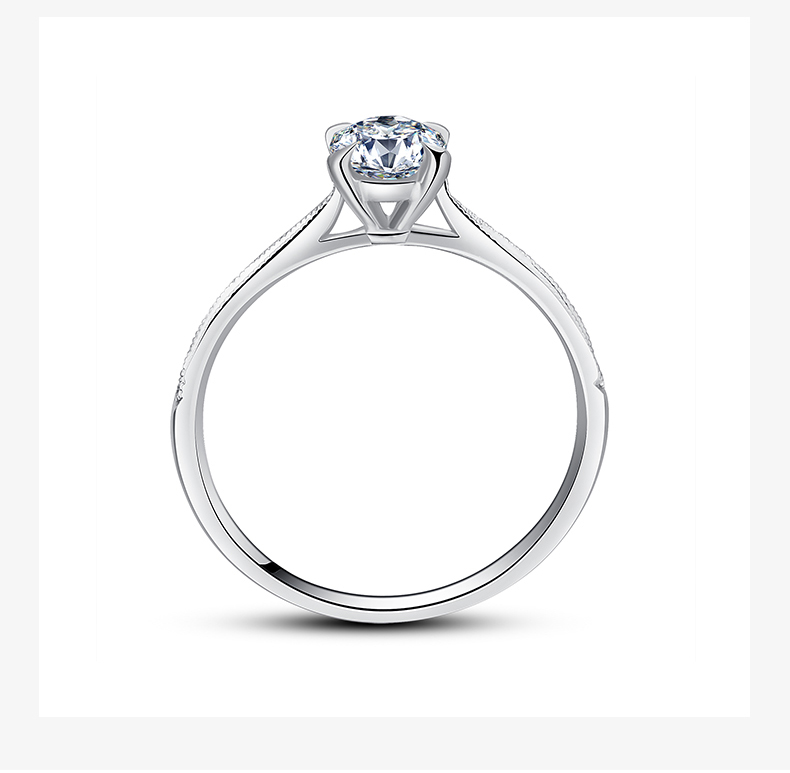 定制DMALLOVO瑪麗公主婚戒，白18K金四爪求婚鉆戒