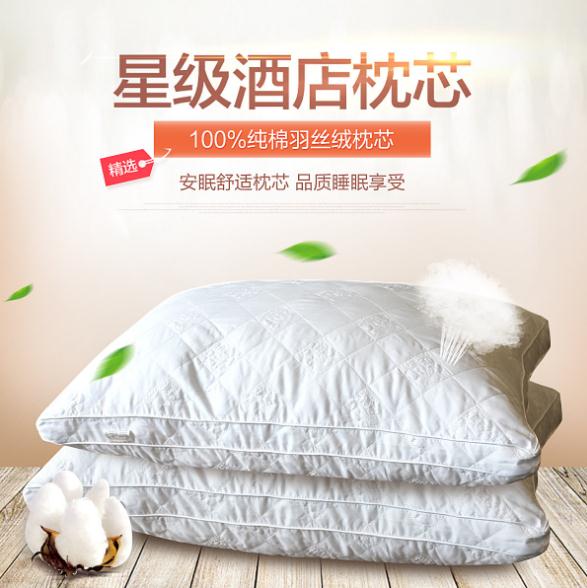 羽絲枕芯枕頭 可水洗可拆洗填充羽絲單人素色枕