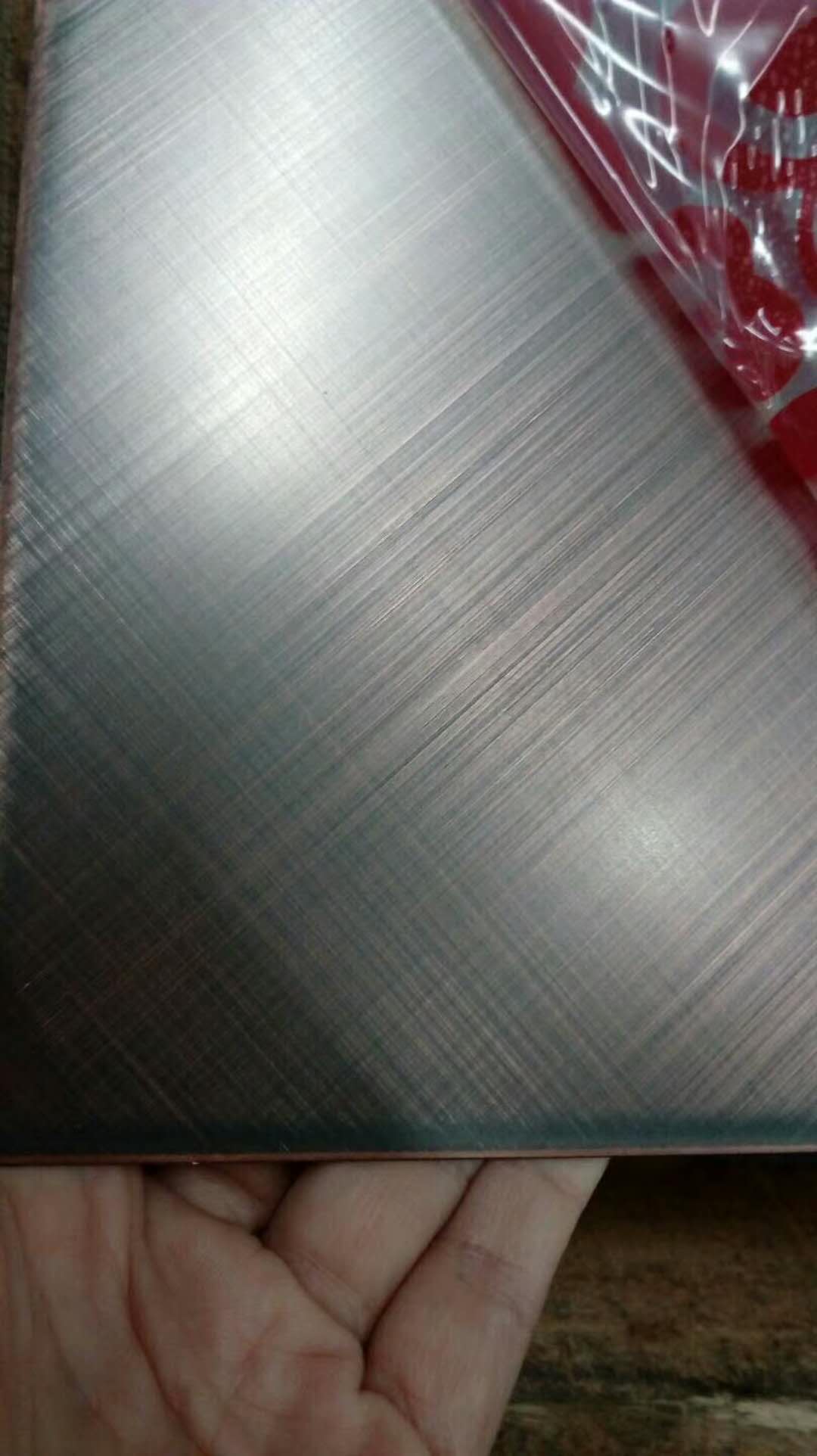 不銹鋼啞光紅古銅交叉拉絲