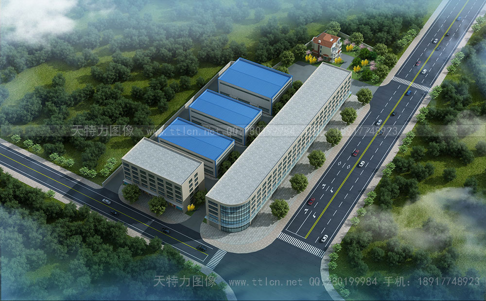 廠房廠區(qū)鳥瞰效果圖設(shè)計(jì)制作