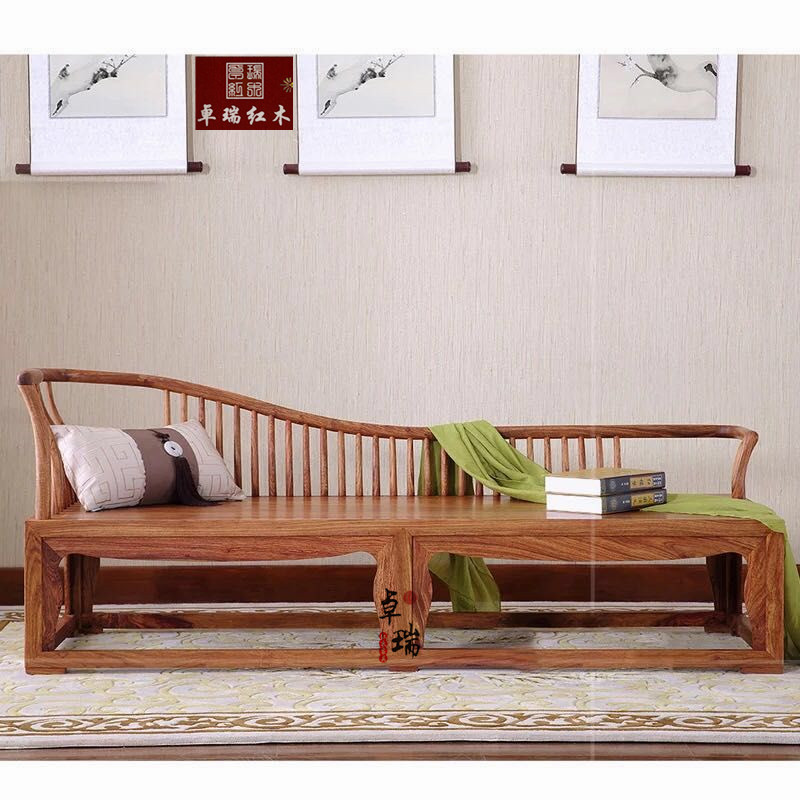 圓頭貴妃榻非洲花梨木休閑椅卓瑞貴妃榻臥室擺放休閑椅*紫檀貴妃榻 新中式圓頭貴妃榻生產(chǎn)廠商批發(fā)