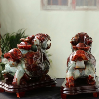 促銷擺件_家宅天然岫玉龍龜一對|運緣閣吉祥物