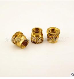 專業(yè)生產(chǎn)優(yōu)質(zhì)滾花銅螺母 車加工銅鑲嵌件 銅斜花預(yù)埋螺母可定制