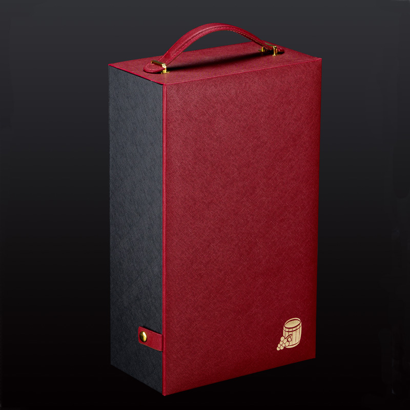 芯銳輕奢皮盒新款雙支紅酒包裝皮盒定制通用葡萄酒禮品包裝皮盒