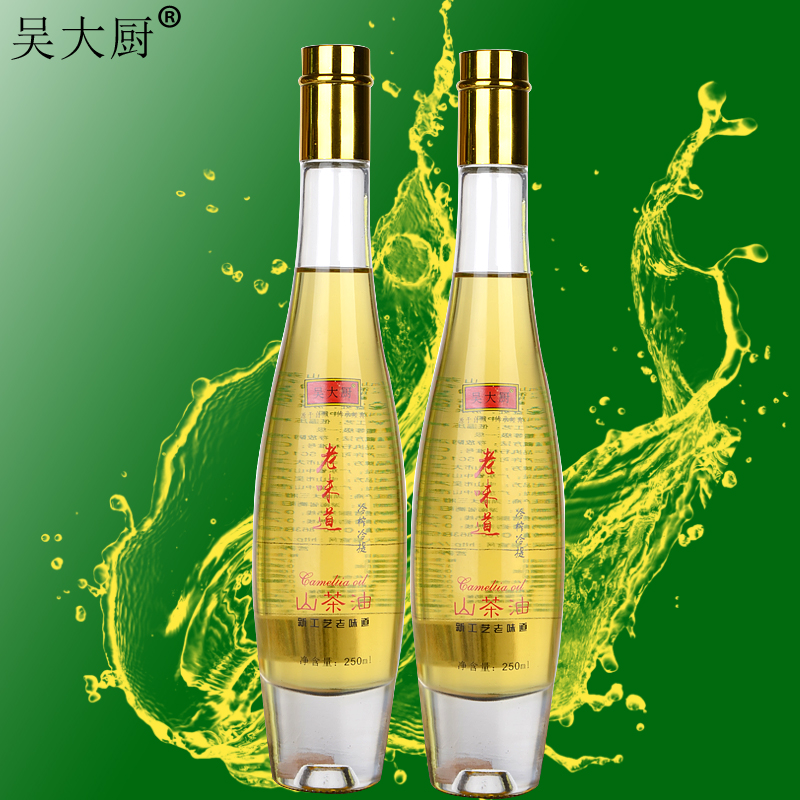 吳大廚山茶油250mlX2農(nóng)家茶籽油食用油月子油長(zhǎng)壽油健康油 吳大廚山茶油250x2
