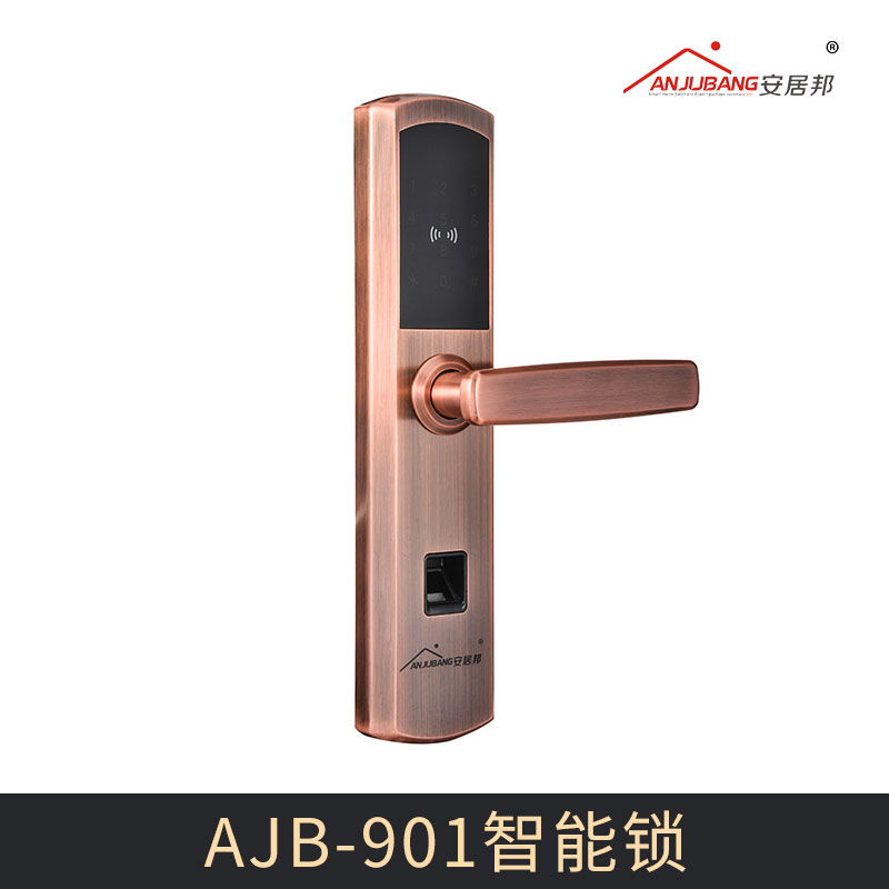 廠家直銷 AJB-901智能鎖 新款高端家用智能指紋鎖防盜門電子密碼鎖