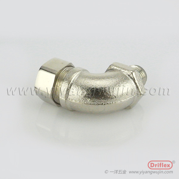 天津廠家批發(fā)穿線銅90度彎頭 穿線蛇皮管接頭配牙圈 鎖母