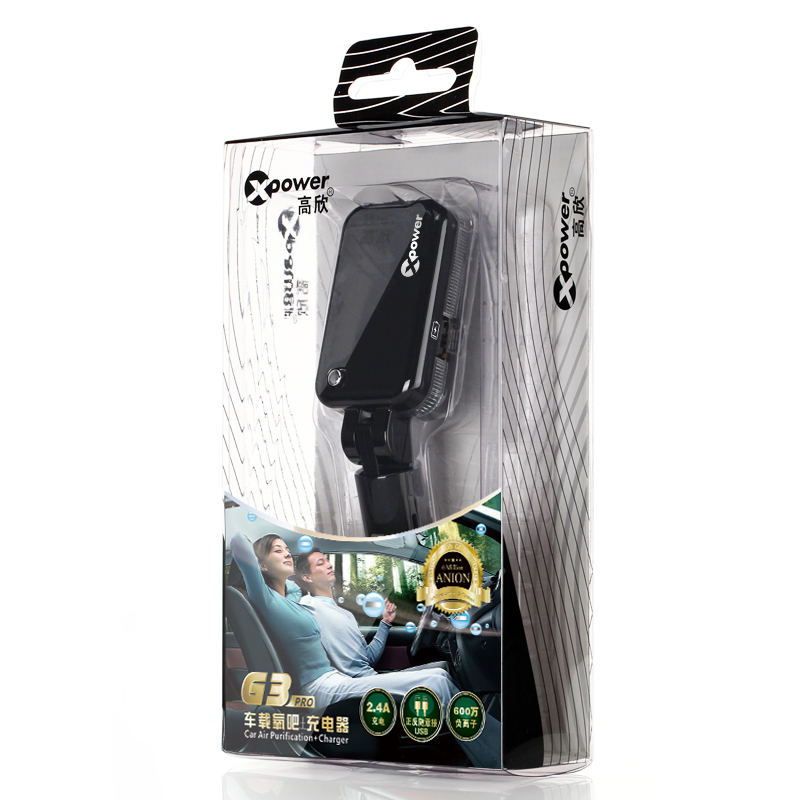 高欣G3車(chē)載凈化充電器600萬(wàn)負(fù)離子雙USB不分正反接口 快速充電