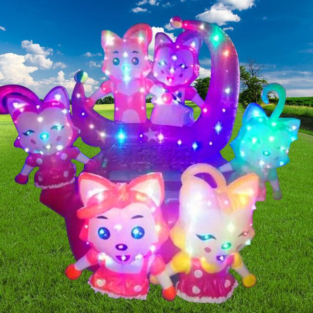 雙人充氣電瓶車兒童彩燈電動(dòng)遙控車廣場(chǎng)親子充氣電動(dòng)車