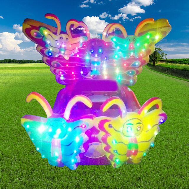 雙人充氣電瓶車兒童彩燈電動(dòng)遙控車廣場(chǎng)親子充氣電動(dòng)車