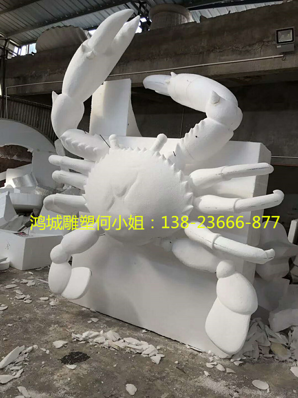 迎賓形象玻璃鋼螃蟹雕塑點(diǎn)綴海鮮城 仿真生物雕塑