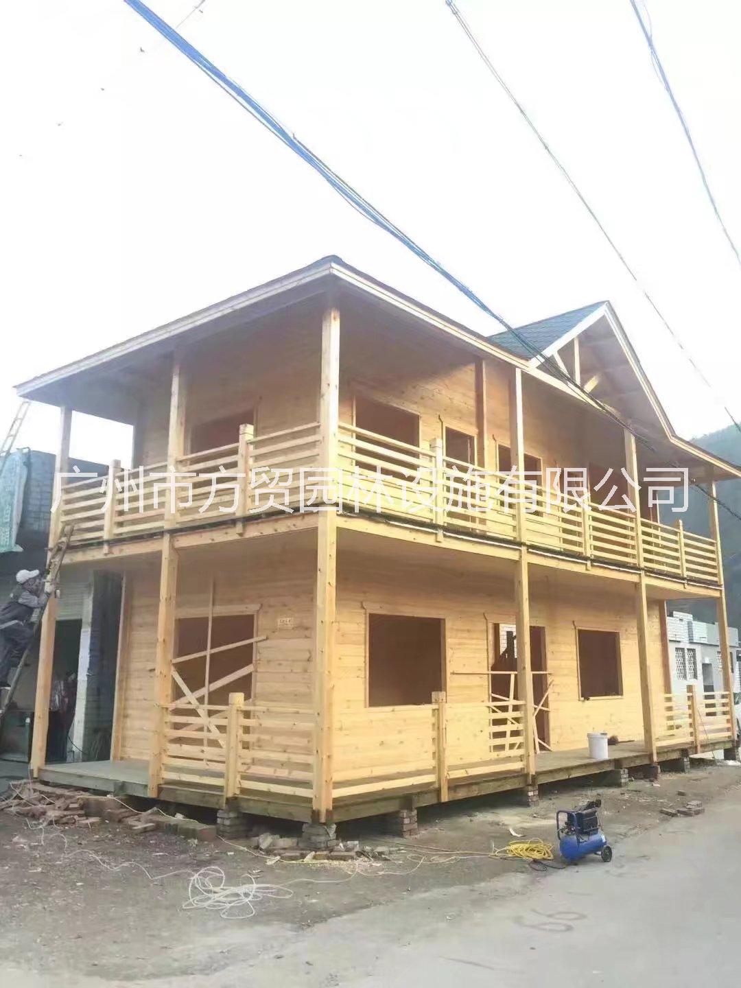 防腐木別墅定做 旅游區(qū)景觀防腐木別墅設計施工一體  景觀小木屋定做