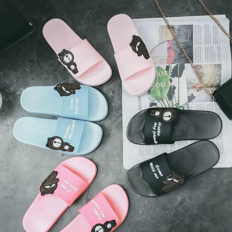 佧力夫新品冬季浴室拖鞋家居休閑防滑卡愛卡通屁股熊 女 淘寶熱賣