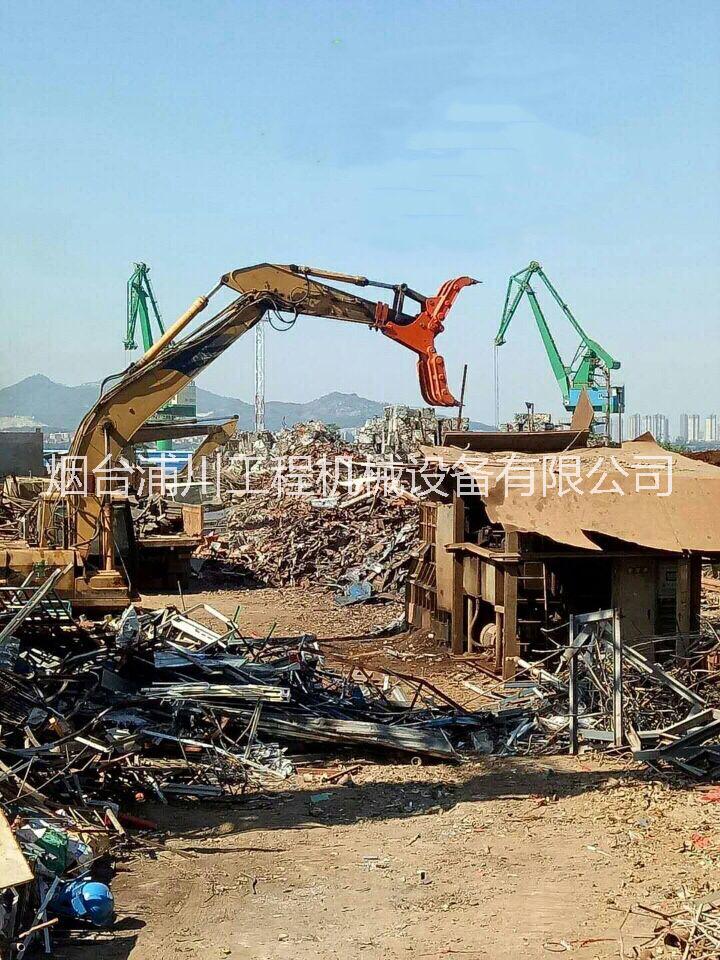 挖機機械抓廢鋼抓斗廢料壓塊抓取