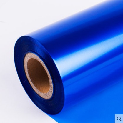 藍色碳帶全樹脂基110mm*300m亞銀標簽pet合成紙打印機彩色碳帶