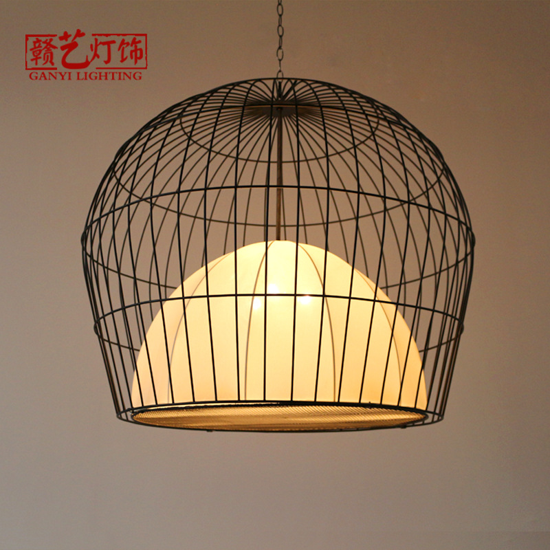 新中式鐵藝鳥籠吊燈 餐廳茶樓客棧