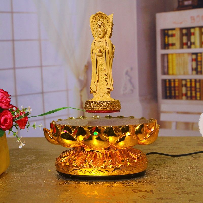 土豪金磁懸浮蓮花三面觀音帶藍(lán)牙音 土豪金磁懸浮蓮花觀音帶藍(lán)牙音響