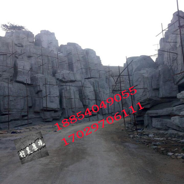 水泥假山、假山大門制作 水泥仿真樹大門制作