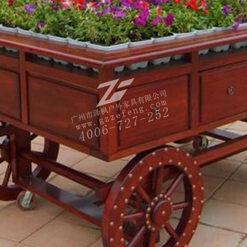 鋼木結(jié)構(gòu)古典花車 歐式特色可移動花車 戶外實(shí)木花車 廣場擺設(shè)方形木制花車 可定制