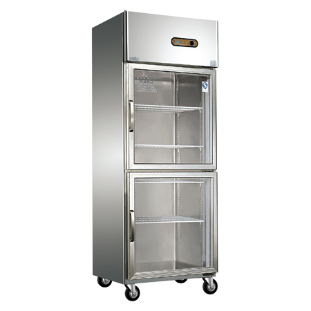 宜春廚房不銹鋼冷柜2門玻璃門（雙玻璃門）