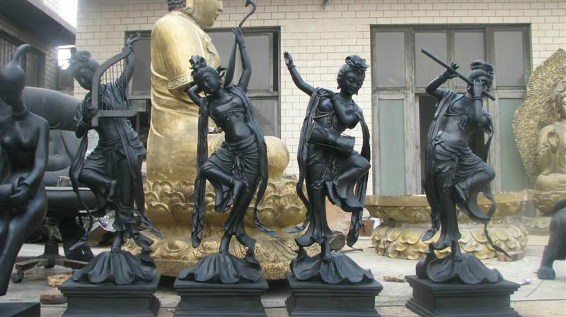 供應(yīng)人物鑄銅雕塑 鑄銅吹打彈唱四大美女報價 人物雕塑鑄銅直銷