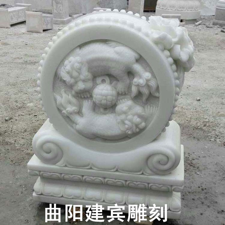 漢白玉門墩廠家直銷石雕門墩抱鼓石園林庭院石頭擺件