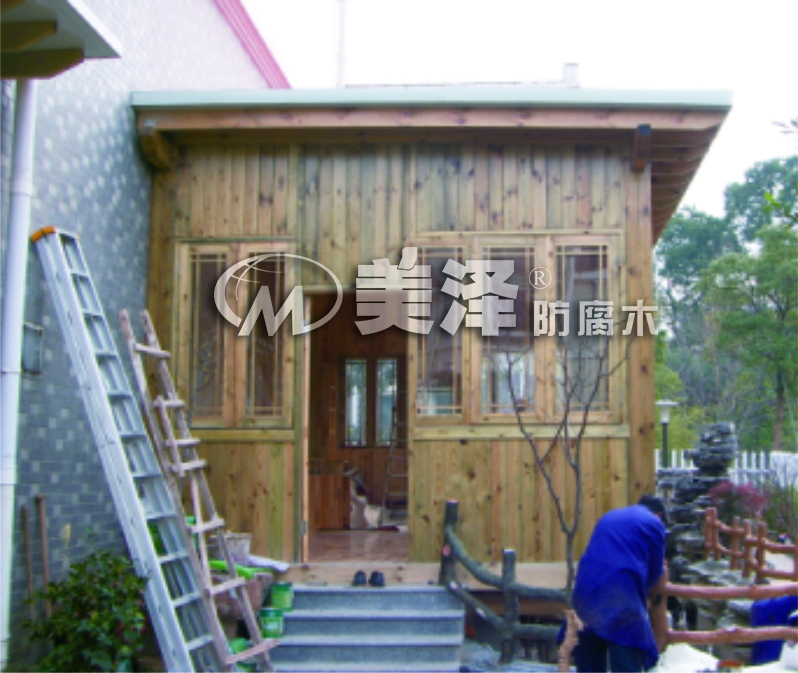 浙江南方木屋別墅 木屋別墅效果圖 防腐木私家花園美澤園林哪家強 防腐木，木屋別墅