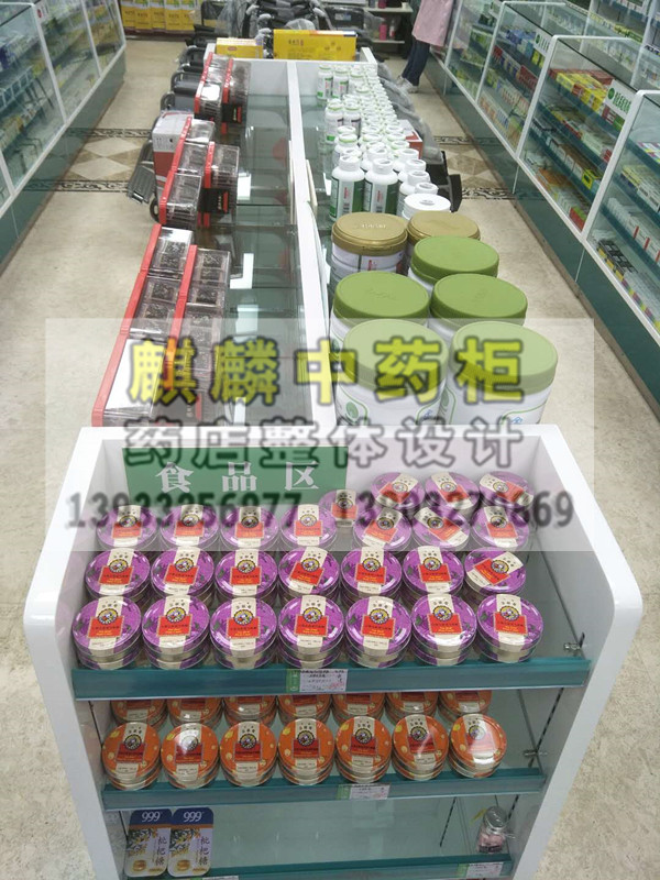 麒麟中藥柜，實木中藥柜，白色西藥柜，白色中島，白色端頭