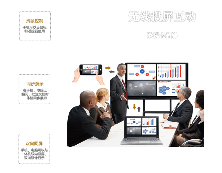 歐視卡65寸移動(dòng)支架液晶觸摸教學(xué)一體機(jī) 55智能數(shù)字校園電子班牌