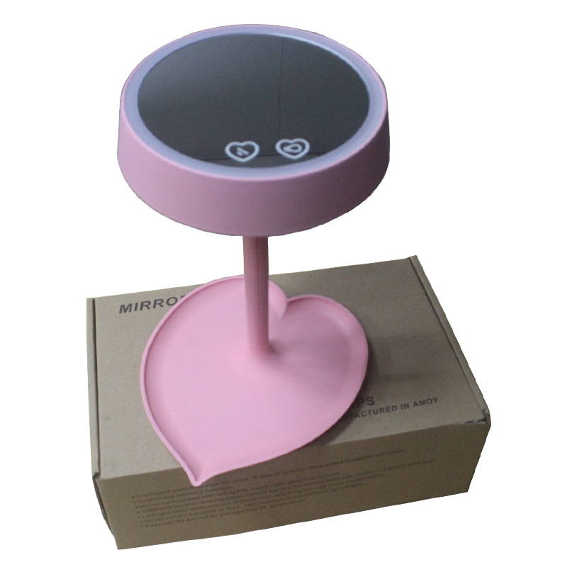 LED化妝鏡 可充電臺式折疊帶燈鏡子 智能感應(yīng)梳妝鏡臺燈一件代發(fā)