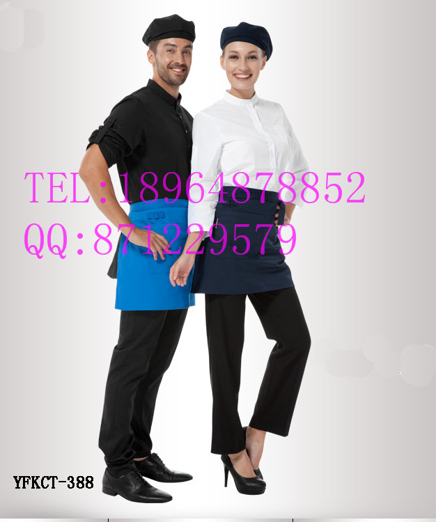 新款蛋糕店服務(wù)員工作服夏款 襯衫褲子圍裙訂做 西餅店員工服裝新品