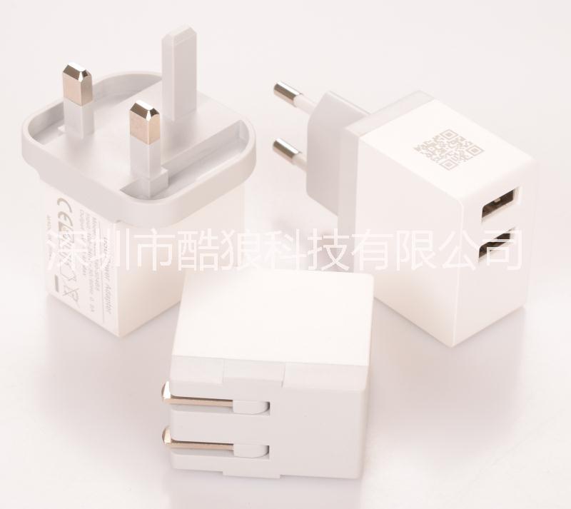 5V2.4A 中規(guī)充電器 智能識別手機充電器 雙USB手機充電器 快充充電器
