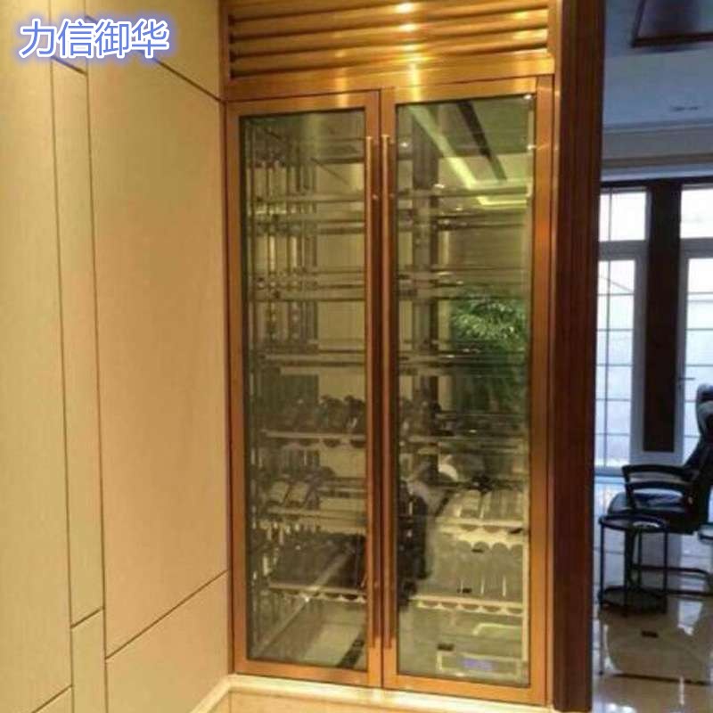 江門不銹鋼酒柜，不銹鋼酒柜哪家好？不銹鋼酒柜定制，香檳金不銹鋼酒柜，不銹鋼酒柜廠家直銷 恒溫酒柜