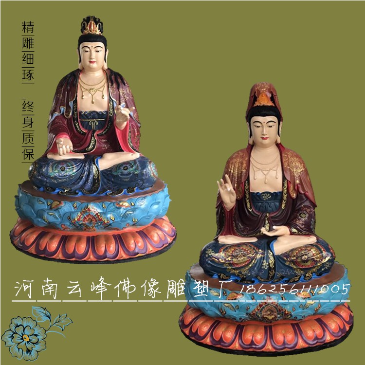 定制玻璃鋼觀音菩薩樹脂觀世音佛像貼金彩繪