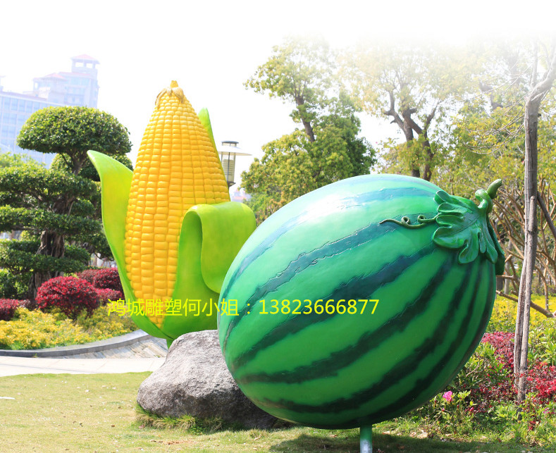 水果景觀藝術(shù)裝飾品玻璃鋼菠蘿雕塑  城市廣場(chǎng)雕塑