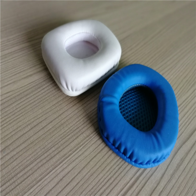 廠家直銷蛋白皮海綿耳機套/彩色皮耳套/針車熱壓加工成型