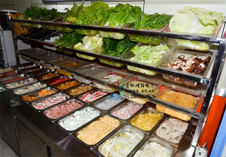 阜陽(yáng)定做鋼架麻辣燙點(diǎn)菜柜菜品冷藏展示柜張亮麻辣燙菜品冷藏柜