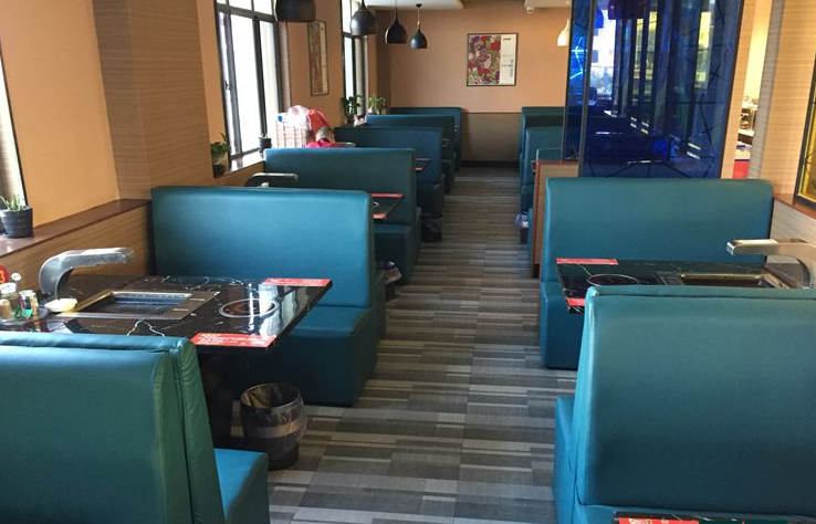 韓式無煙燒烤桌自助火鍋烤肉桌子烤涮一體大理石電磁爐火鍋店桌椅